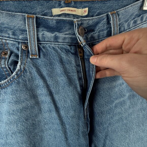Levi's Premium Middy Straight Jeans Women 29 Blue Denim All Cotton Adult 31x30 - Picture 10 of 16